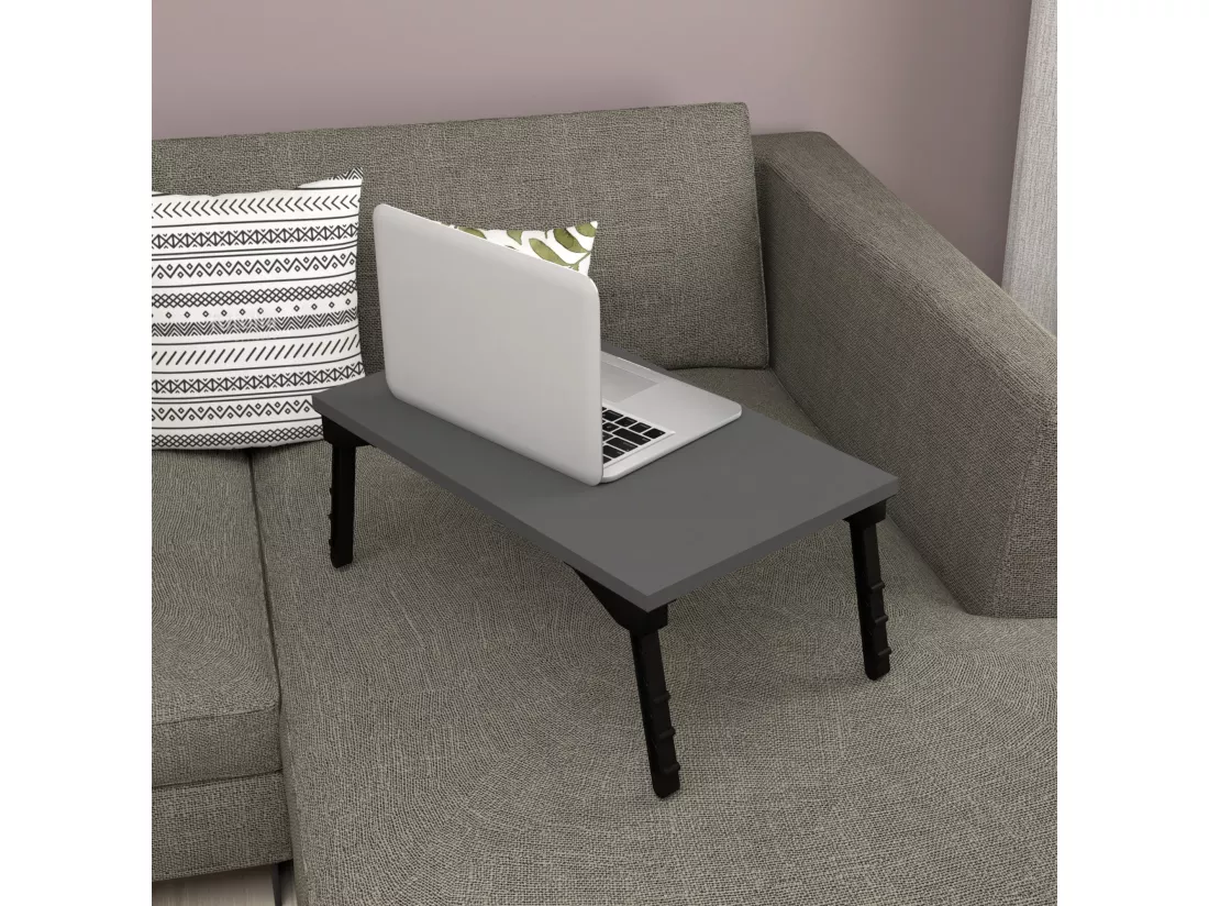 Tablette de lit Vadsø pliable 23,5 x 60 x 35,5 cm anthracite [en.casa]