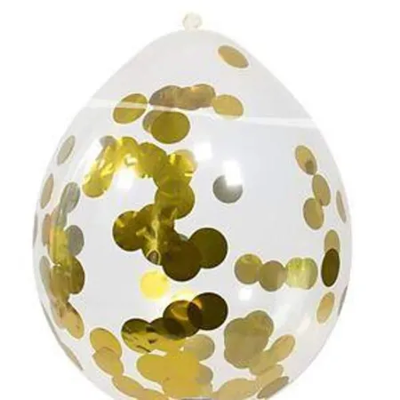 Folat Konfetti Luftballon gold 30 cm, 4 Stück
