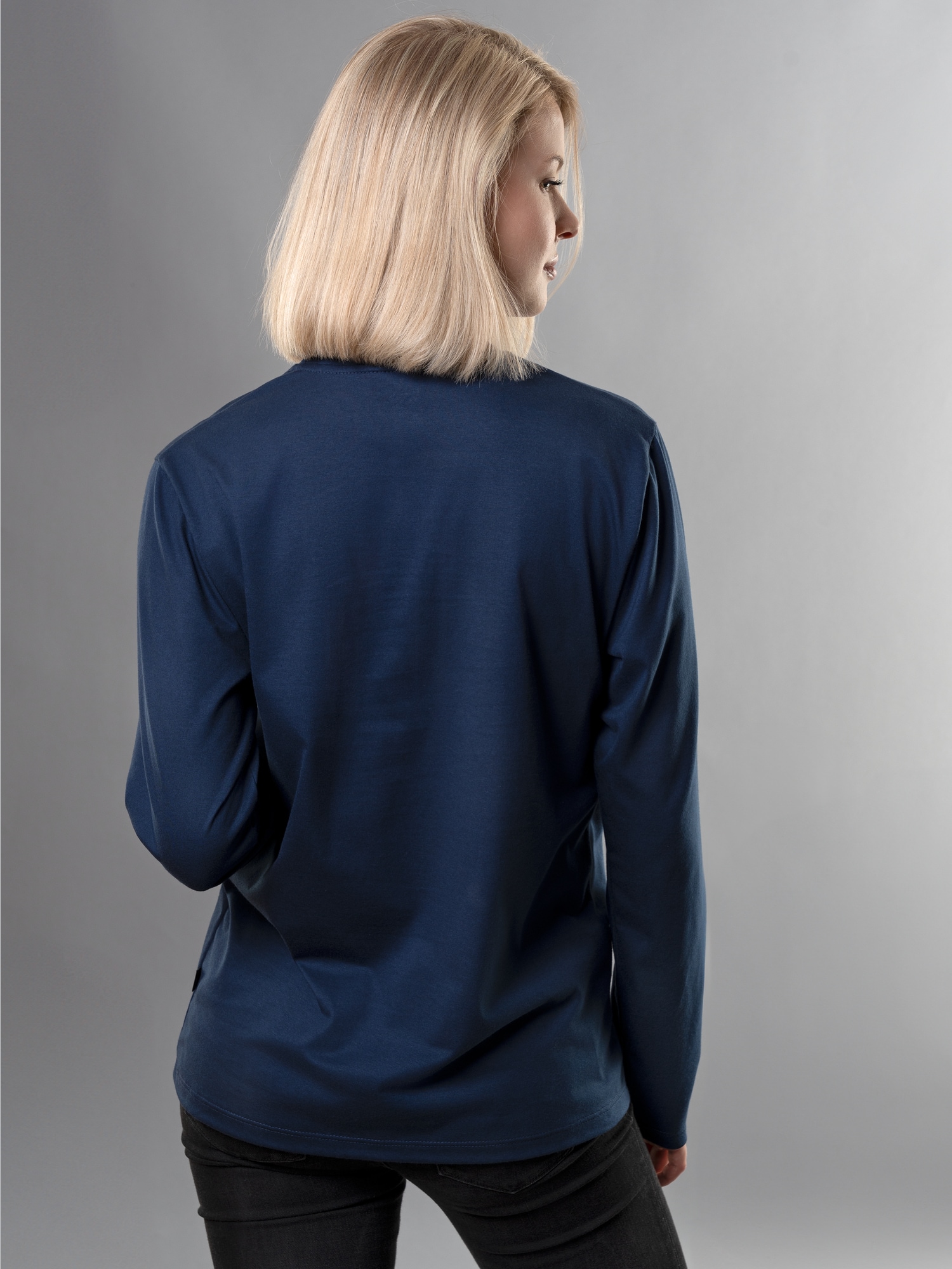 Langarmshirt aus 100% Baumwolle Night-blue