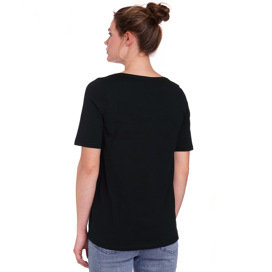 Gina Benotti Damen T-Shirt mit großem Print schwarz