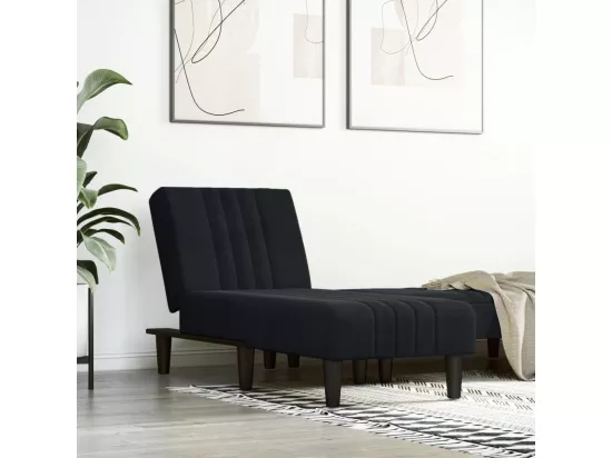Chaise longue noir velours