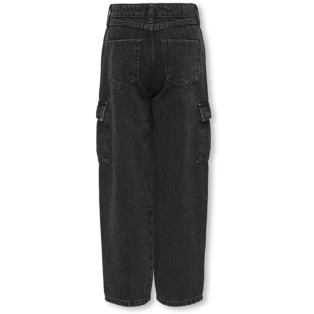 Køb kids ONLY Washed Black Harmony Wide Cargo Carrot Jeans Noos