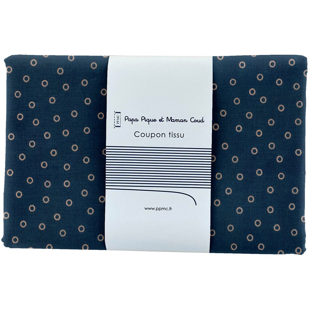 Coupon Tissu 1 M Bulle Bronze Marine