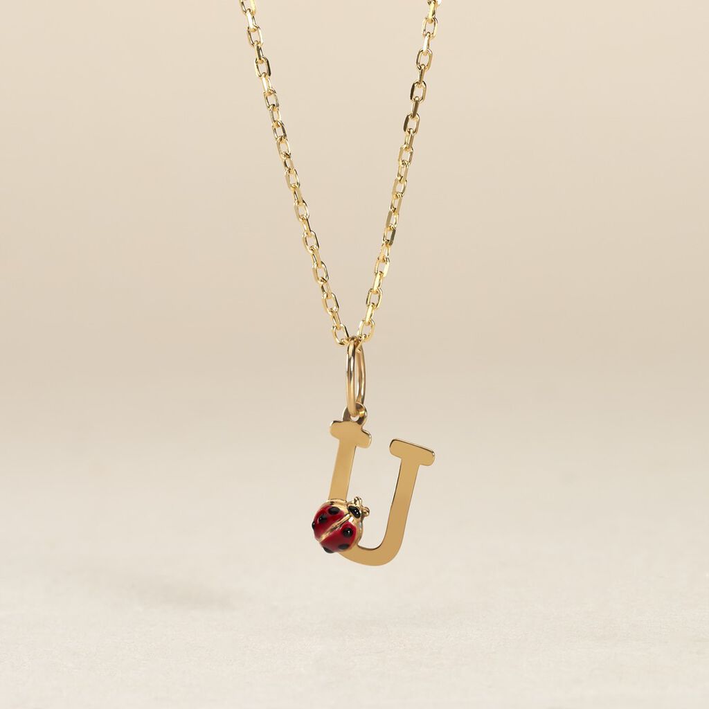 Pendentif Helidie Coccinelle Lettre Or Jaune