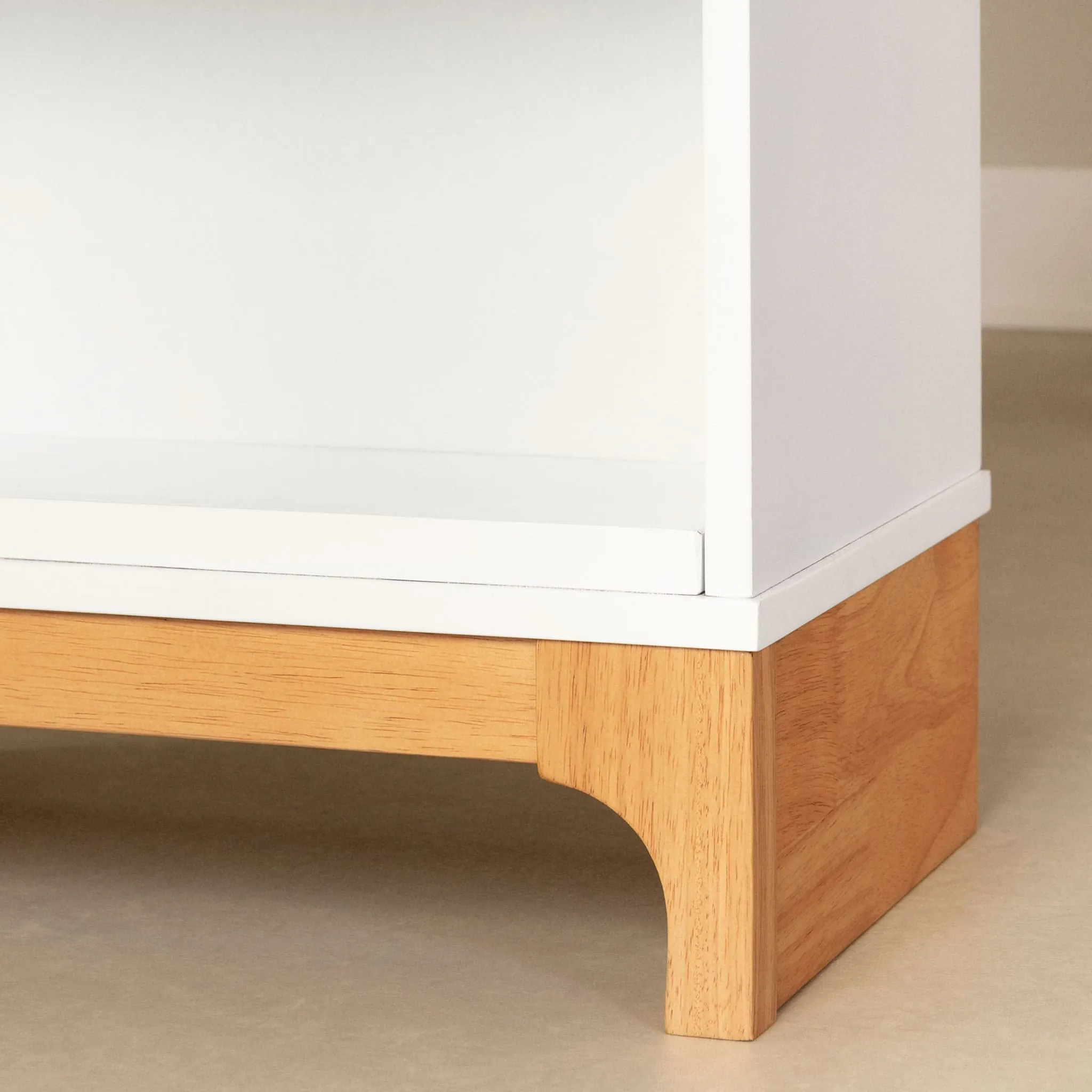 South Shore Lit Simple Mezzanine avec bureau - Bebble Blanc et Naturel