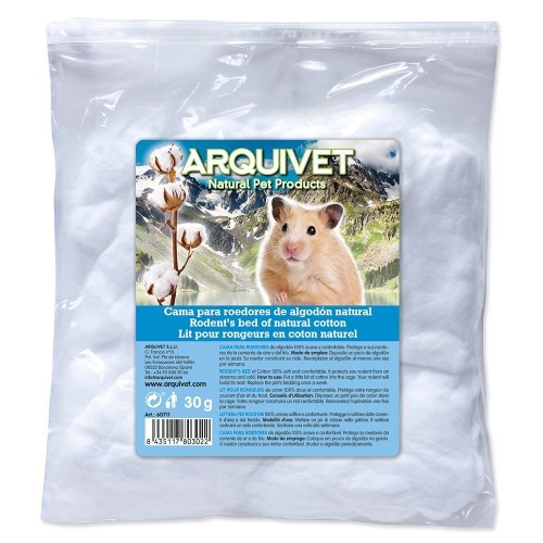 Algodão branco para hamsters