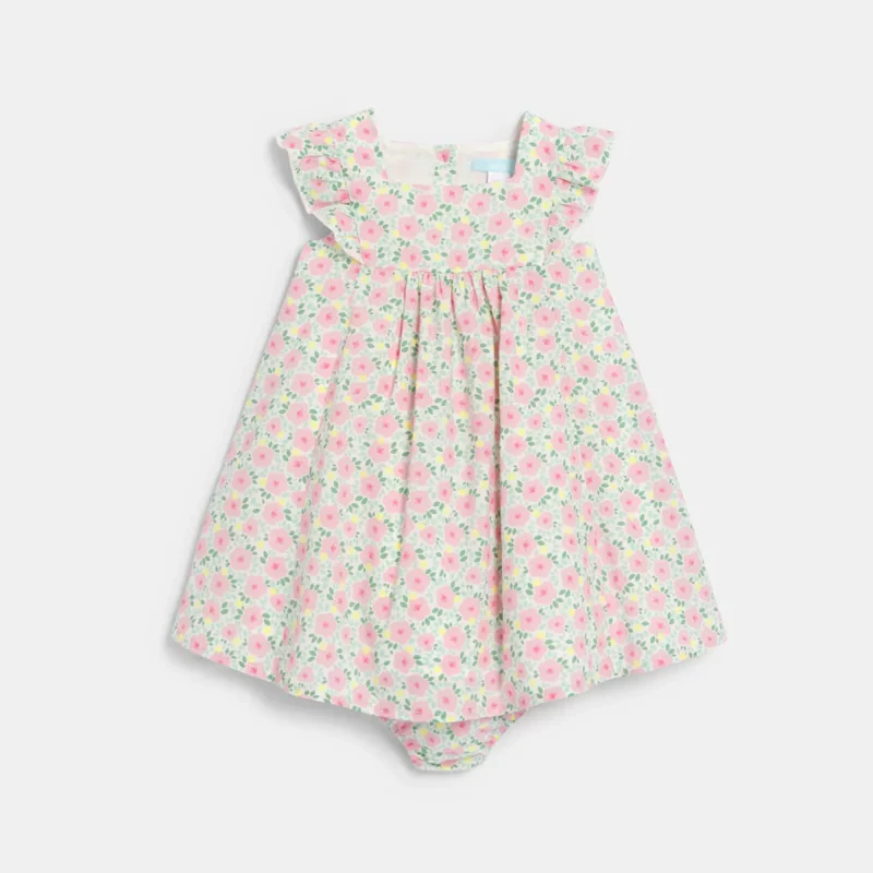 Robe chic fleurie rose bébé fille Gris ou noir