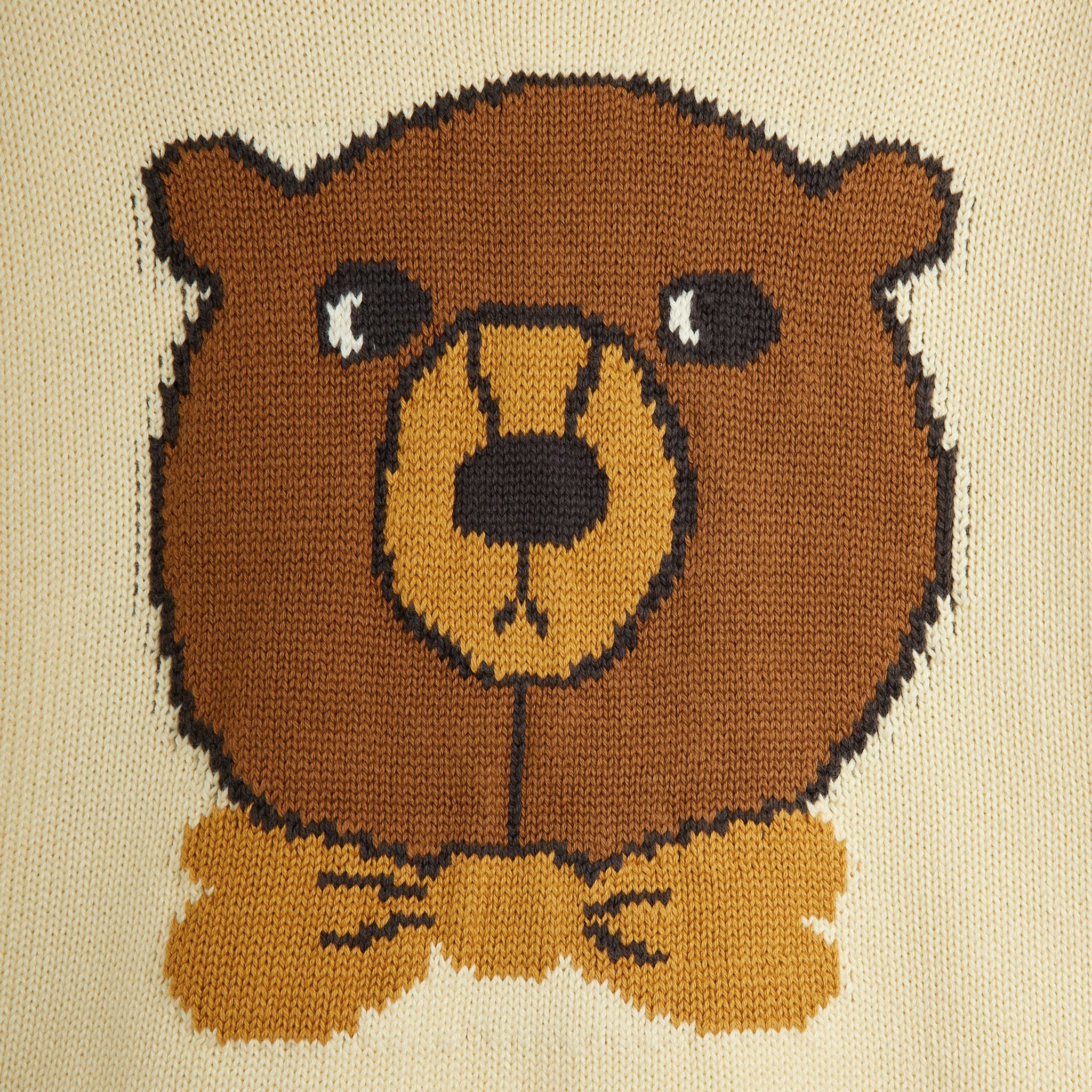 Strickpullover Bear Intarsia Offwhite