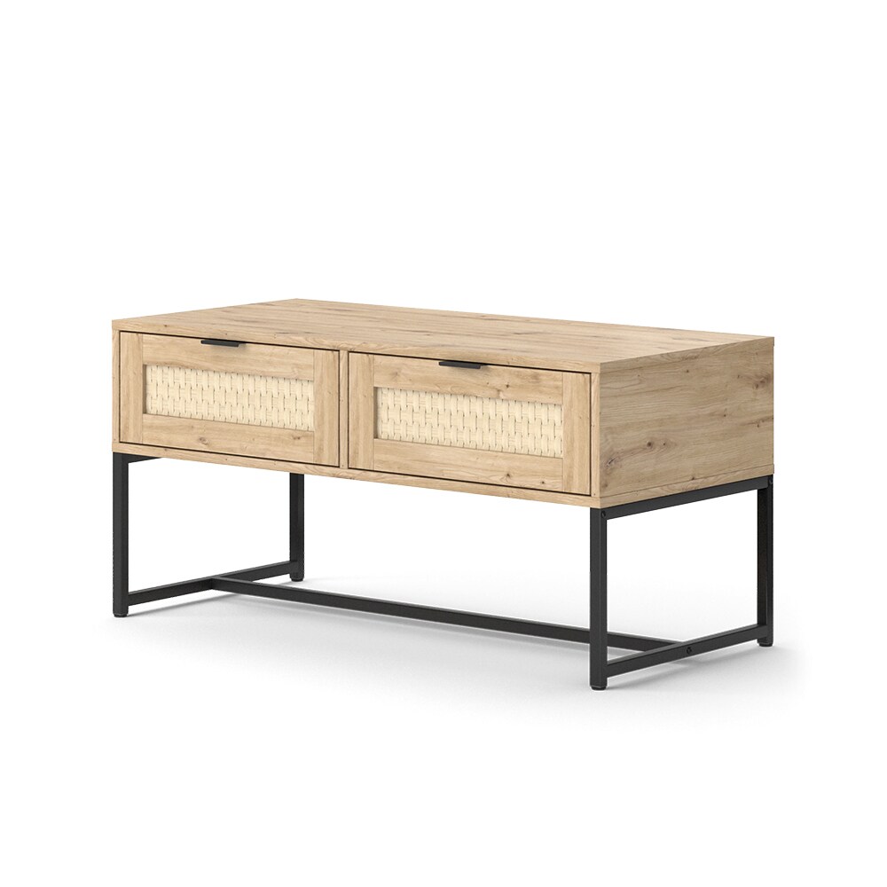 Vicco Couchtisch Natal Eiche 100 x 49,5 cm 2 Schubladen