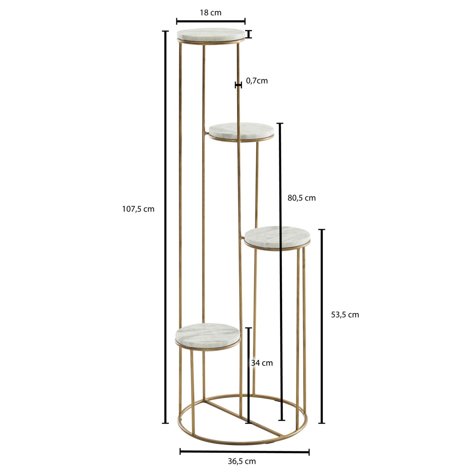 Blumenregal - gold - 107,5 cm hoch