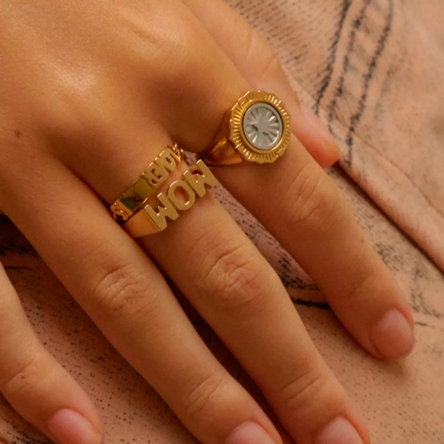 Maria Black Mom Ring 22 kt. Forgyldt Sølv 500364