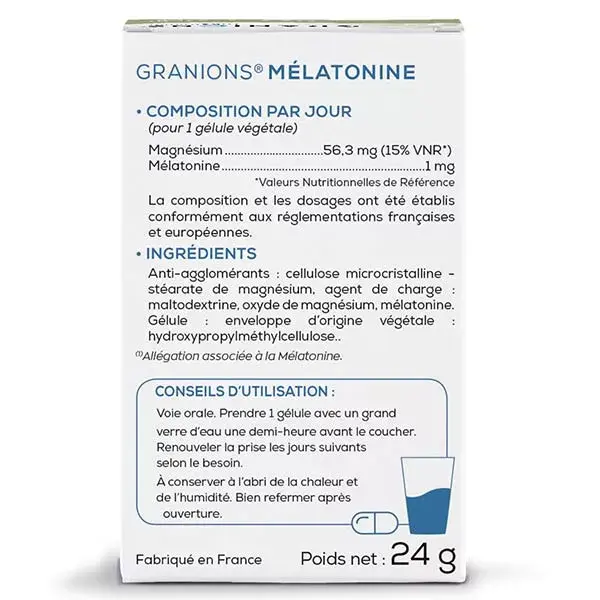 Granions Melatonina 60 cápsulas