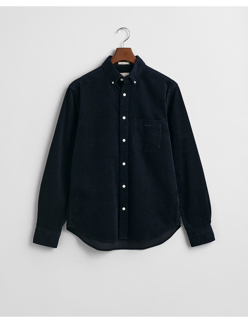 Regular Fit Blue Corduroy Shirt