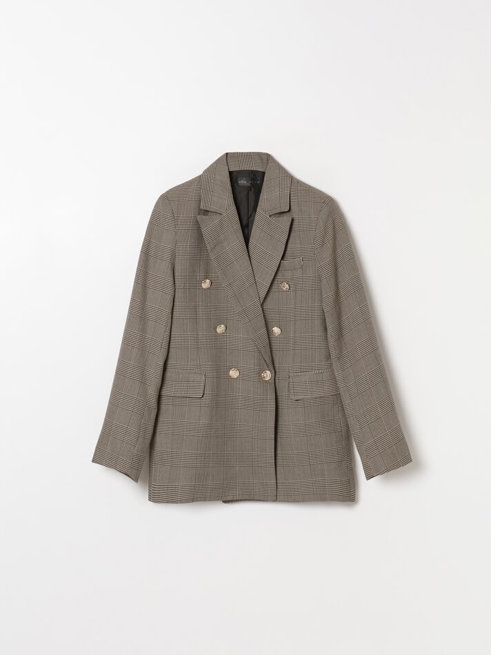 Blazer de abotoamento duplo - Tons de marrom