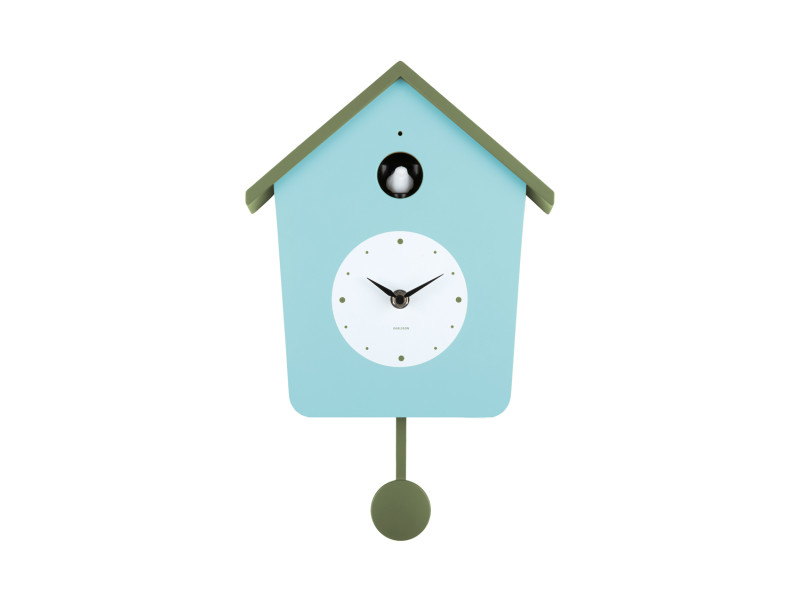 Wall Clock Cuckoo Light KA6044YE Ochre yellow & misty blue