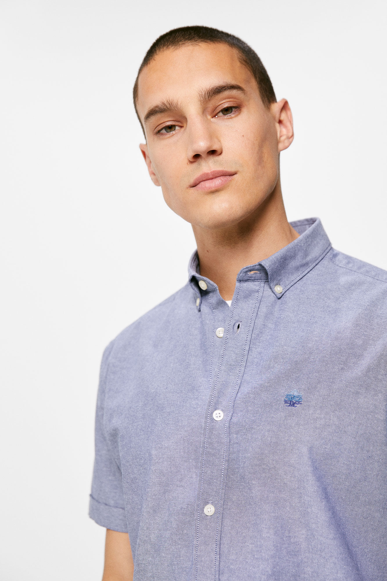 Camisa Pinpoint - azul médio