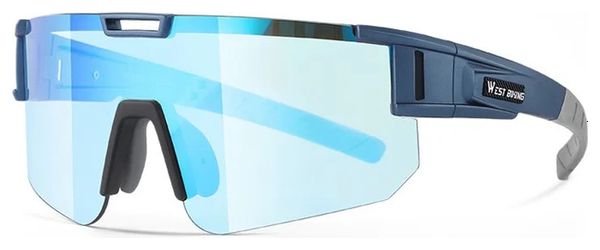 Lunettes de soleil de sport photochromiques UV400 - bleu