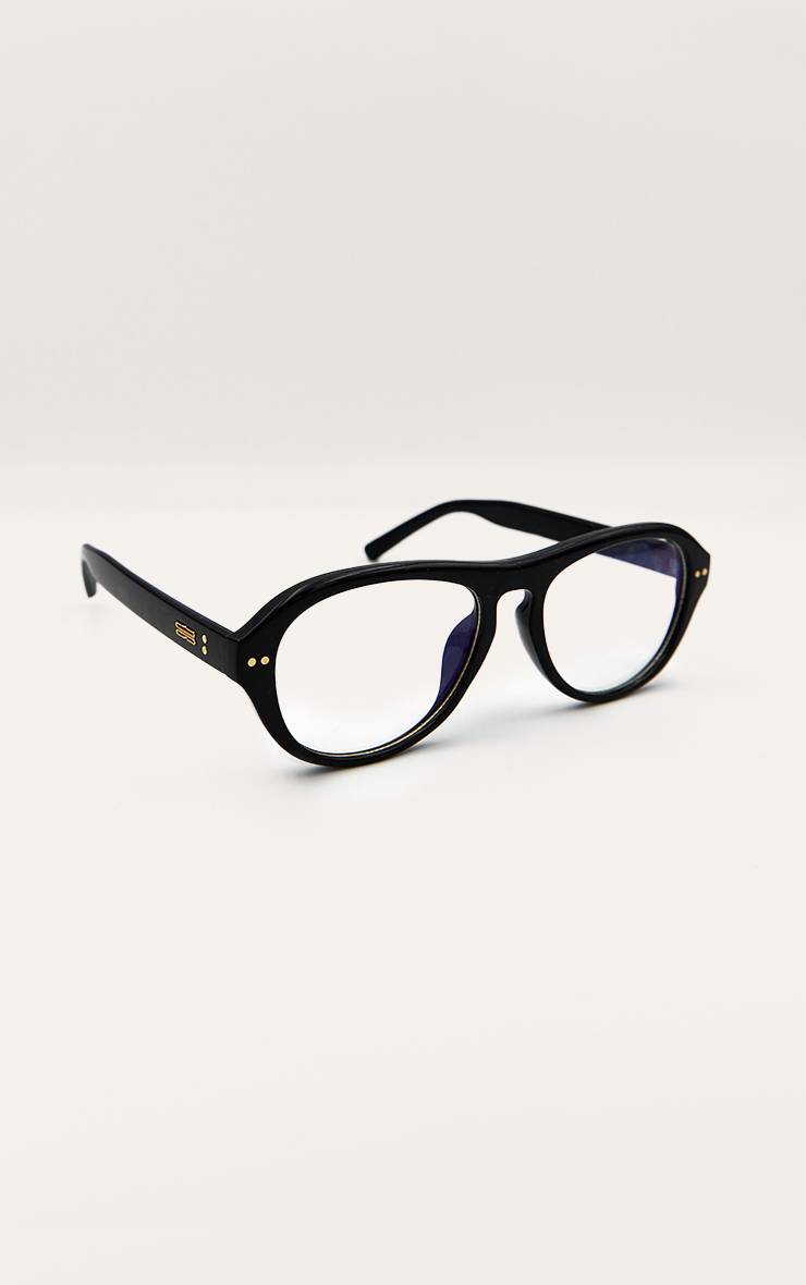 Noir Lunettes De Lecture Aviateur Rondes Anti-lumière Bleue