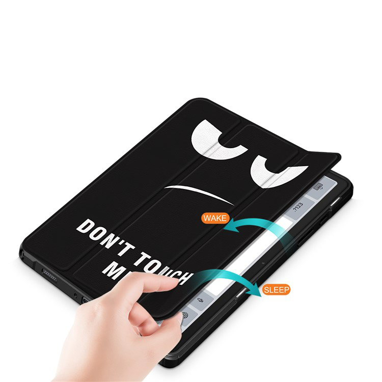 Samsung Galaxy Tab A9  Plus Hybrid Leder Tasche Smart Cover Schutzhülle   S-Pen Halterung - Don't Touch Me