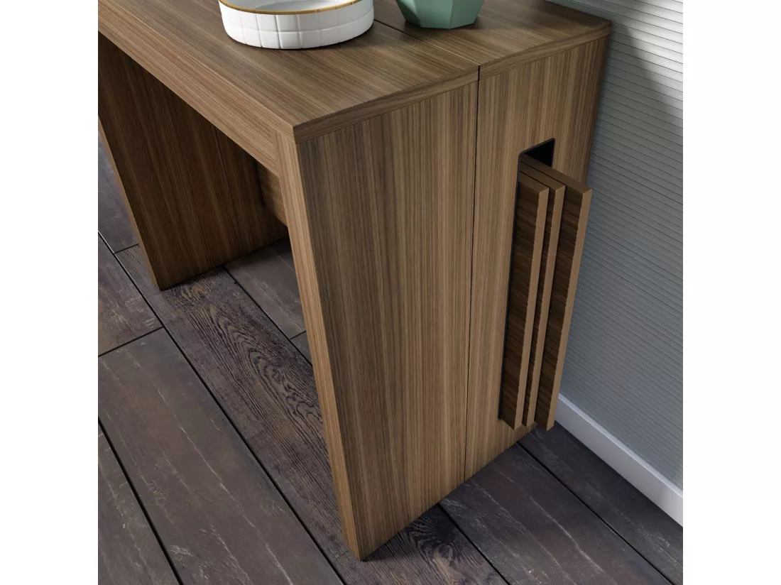 Table extensible - couleur noyer - 90x45-190 cm - ROMA