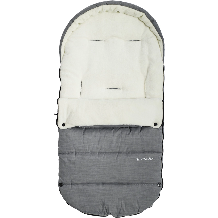 Altabebe Winterfußsack für Kinderwagen und Buggy Hellgrau-Whitemash