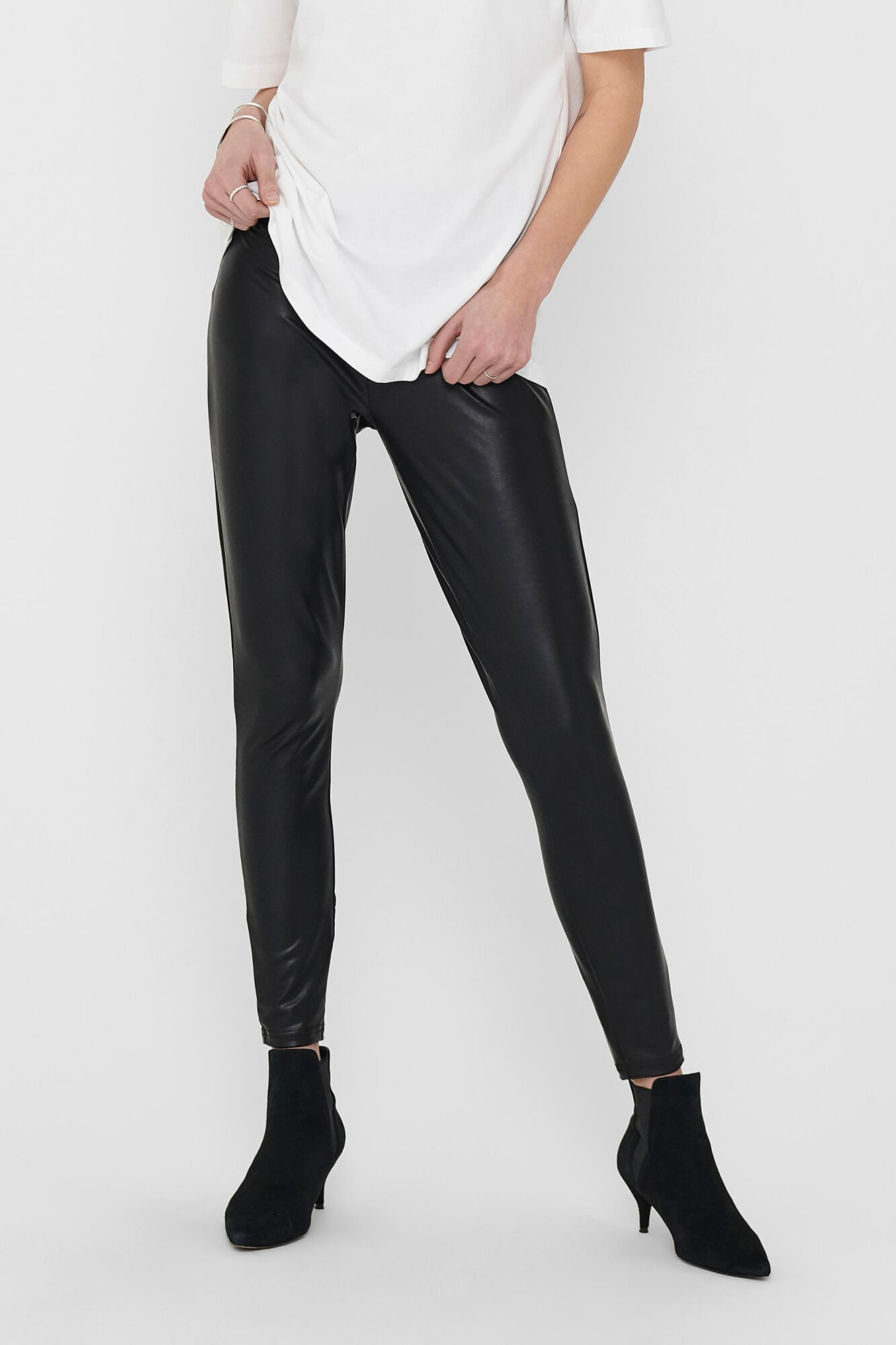 Leggings femininas lisas enceradas