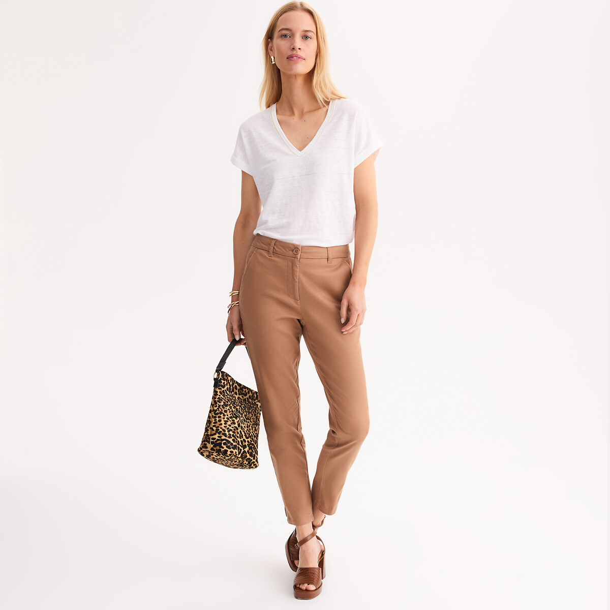 ANNE WEYBURN<br>Calça chino direita, esticar keperstof