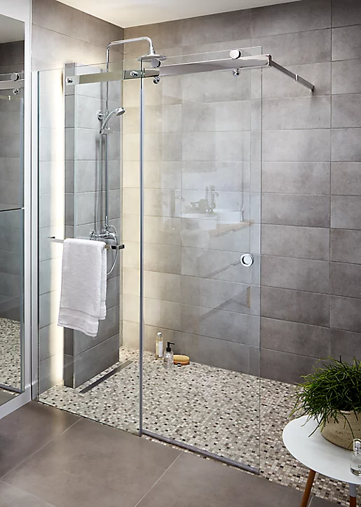Paroi de douche à l'italienne coulissante GoodHome Naya transparent 140 cm