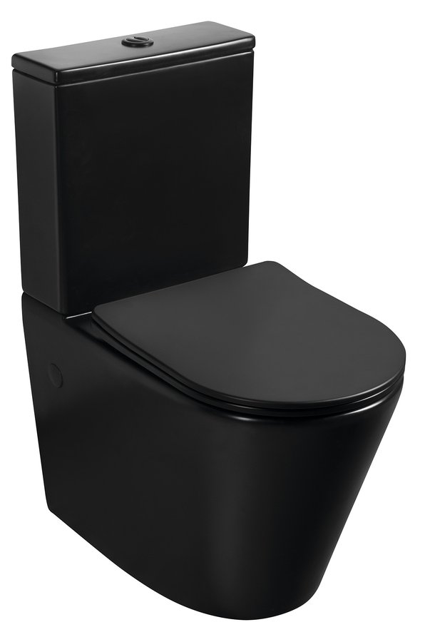 Sapho Paco randloos staand toilet zonder zitting zwart