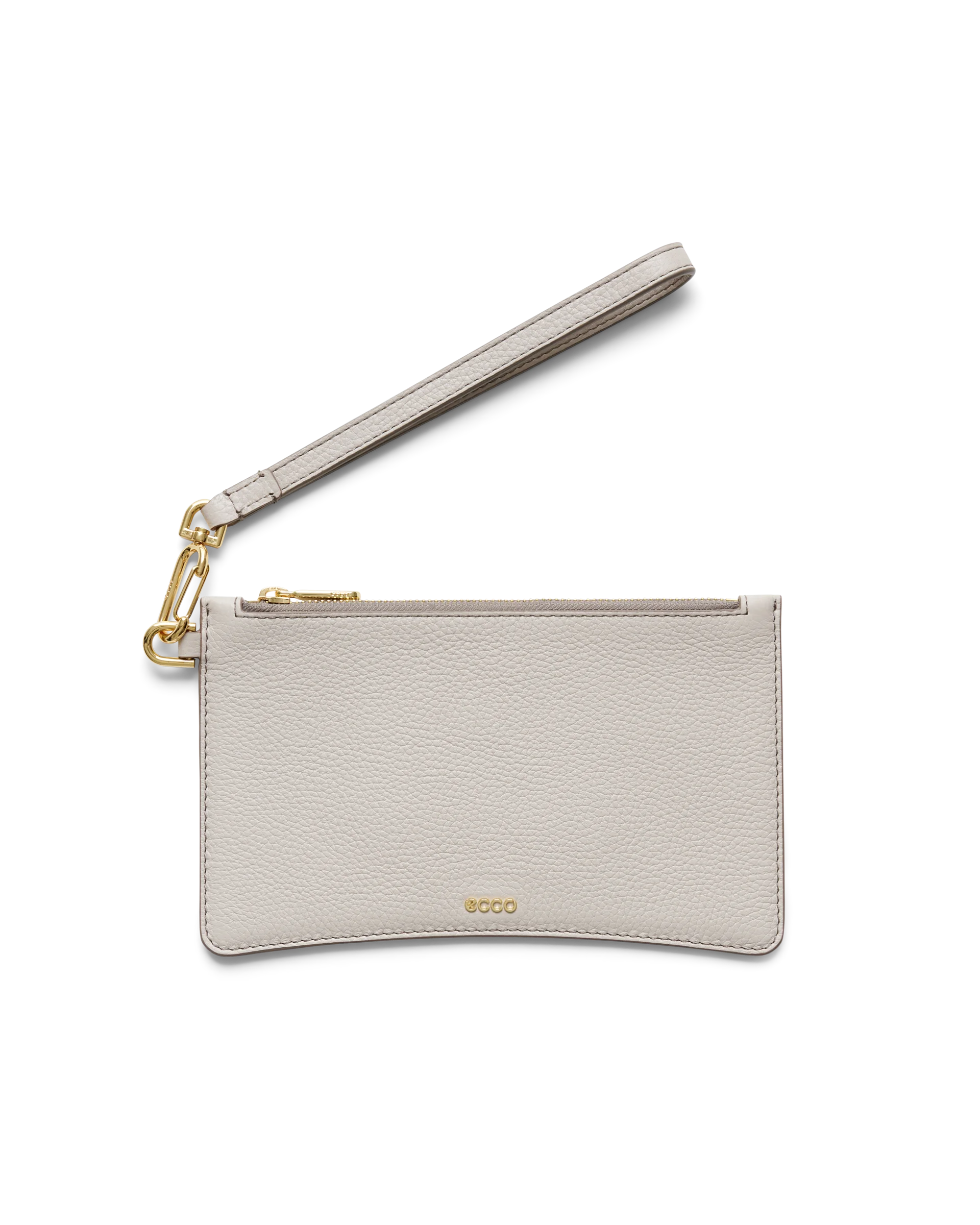 ECCO Wristlet Kleine Umhängetasche aus Leder Beige 14X23X1 cm
