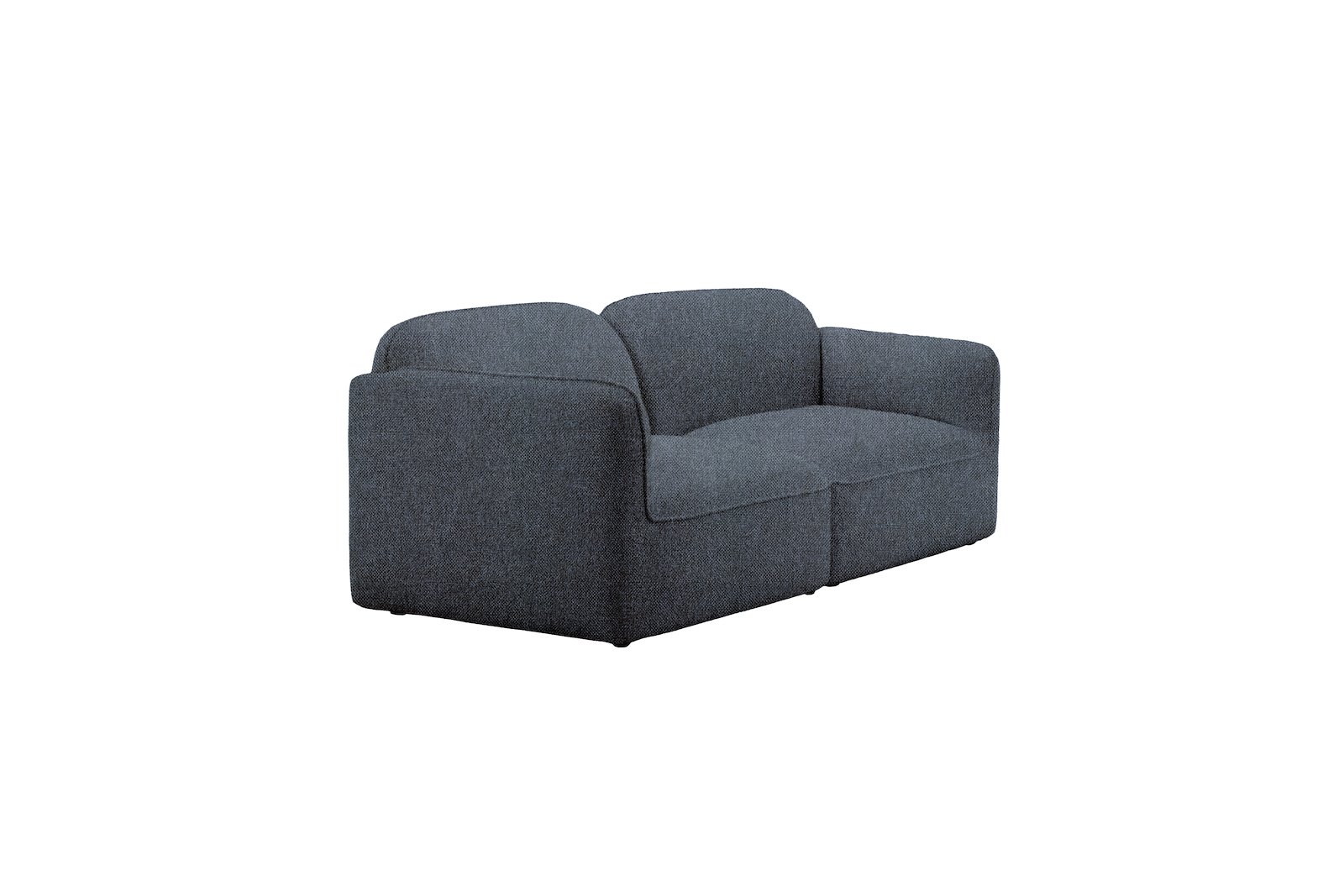 Fluff 2-seter Tekstil Storm 77 Blue med sorte ben