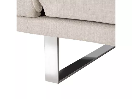 Canapé convertible 2 places en tissu beige YORK