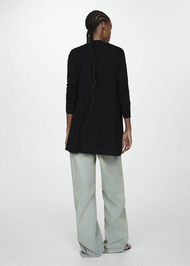 MANGO Fine-knit cardigan Black