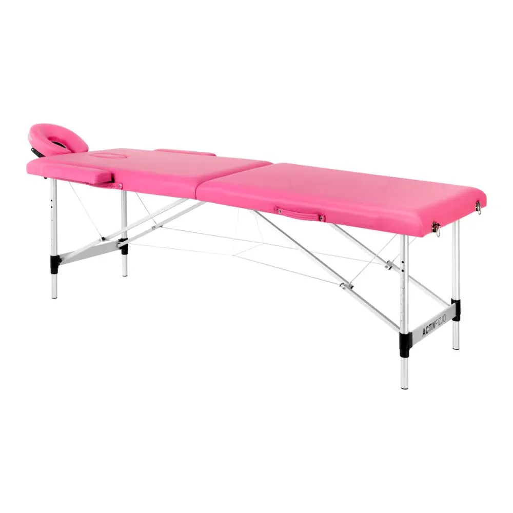 Activeshop sammenklappelig massagebriks i aluminium, model Activ Fizjo Comfort, pink