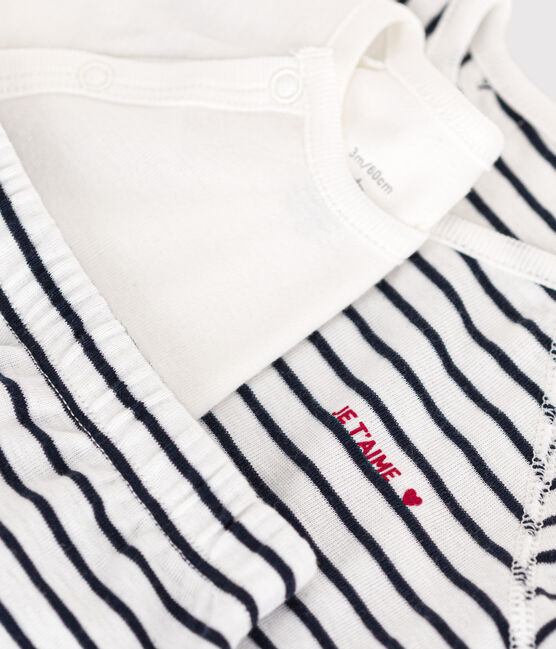Ensemble 3 pièces rayé en coton bébé