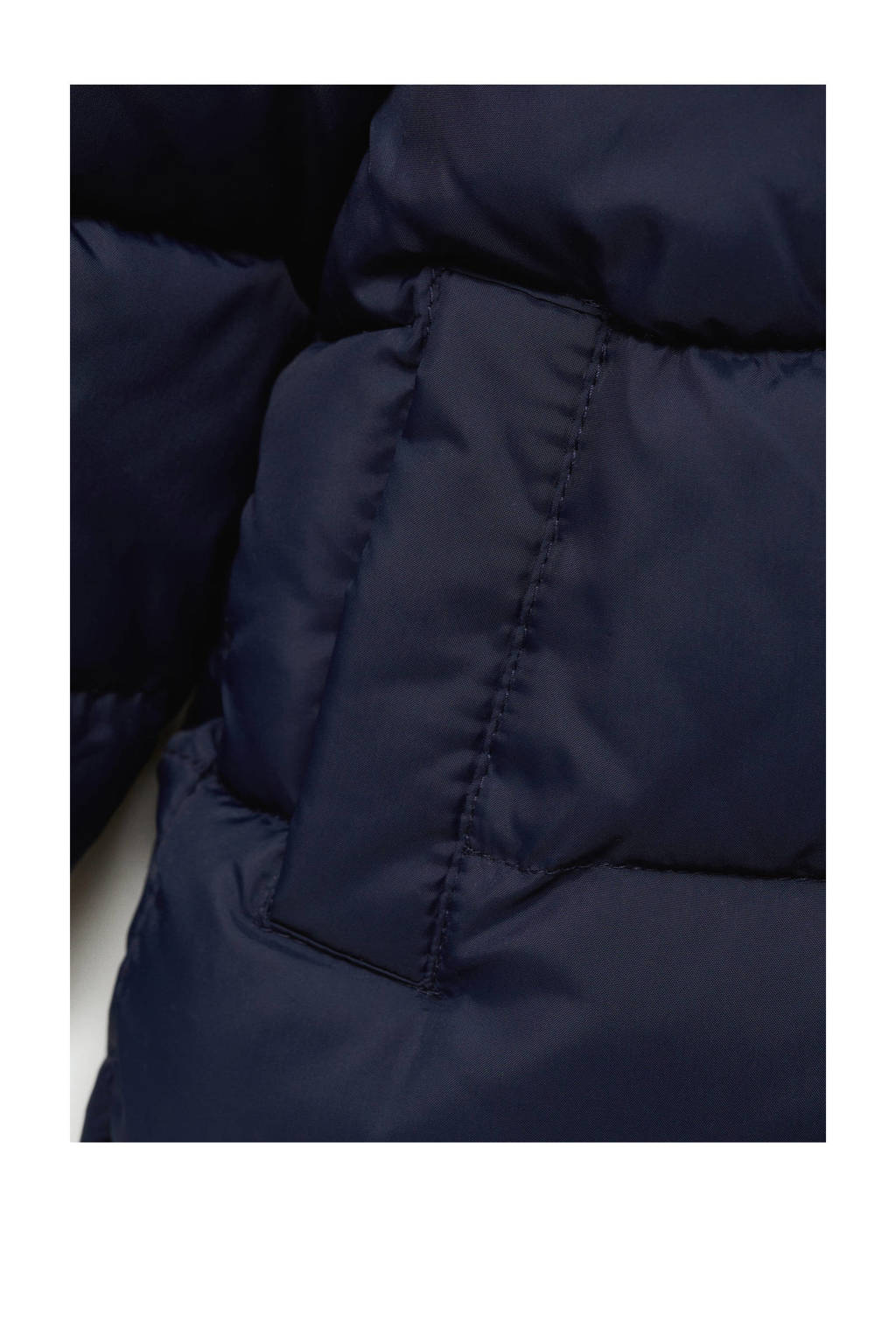 Mango Kids gewatteerde winterjas donkerblauw