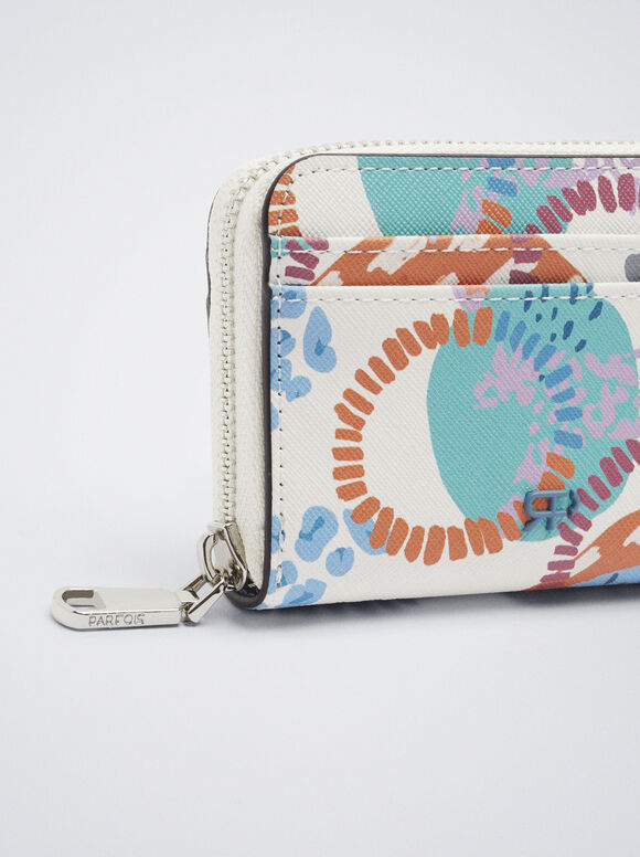 Carteira estampada - Branco-creme