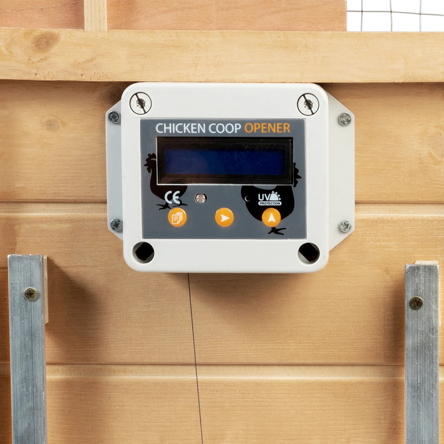 Porte automatique poulailler programmable heure et luminosité extérieure 33x50 CM