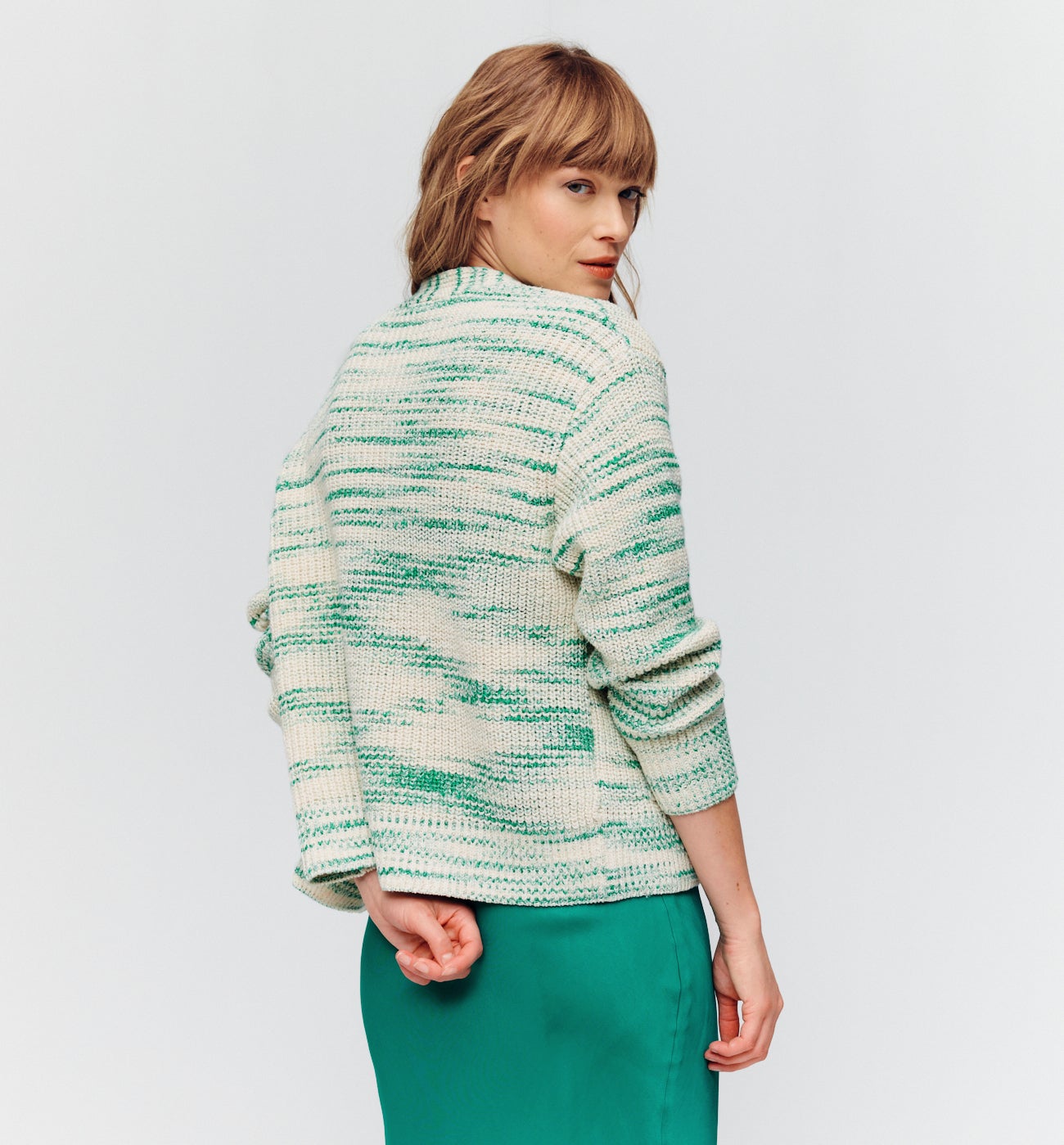 Gilet boutonné Femme - Imprimé vert