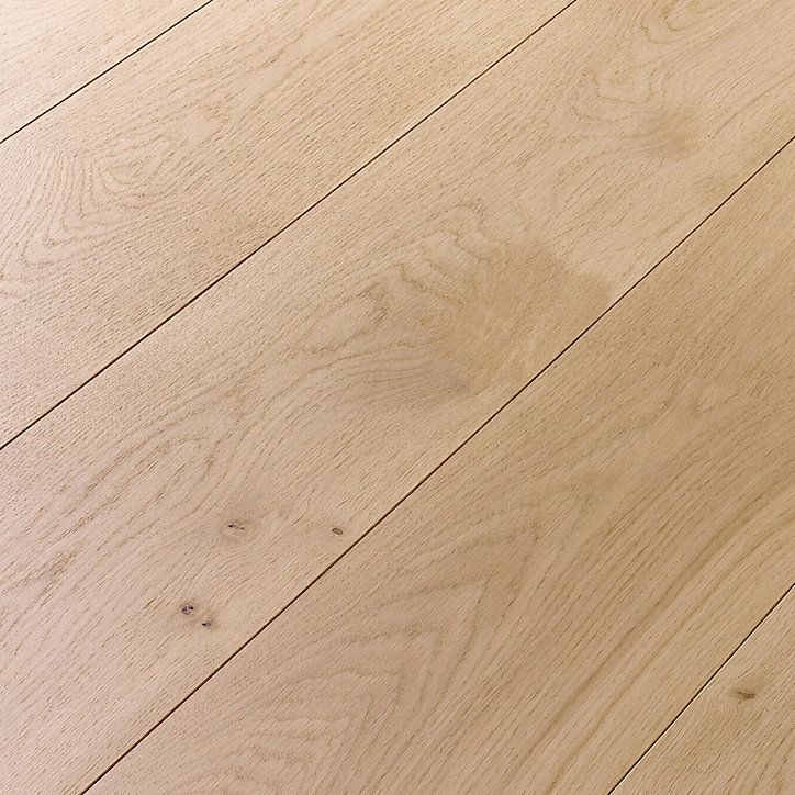 Parquet contrecollé clipsable Padillac XL 200 cm en chêne français verni blond