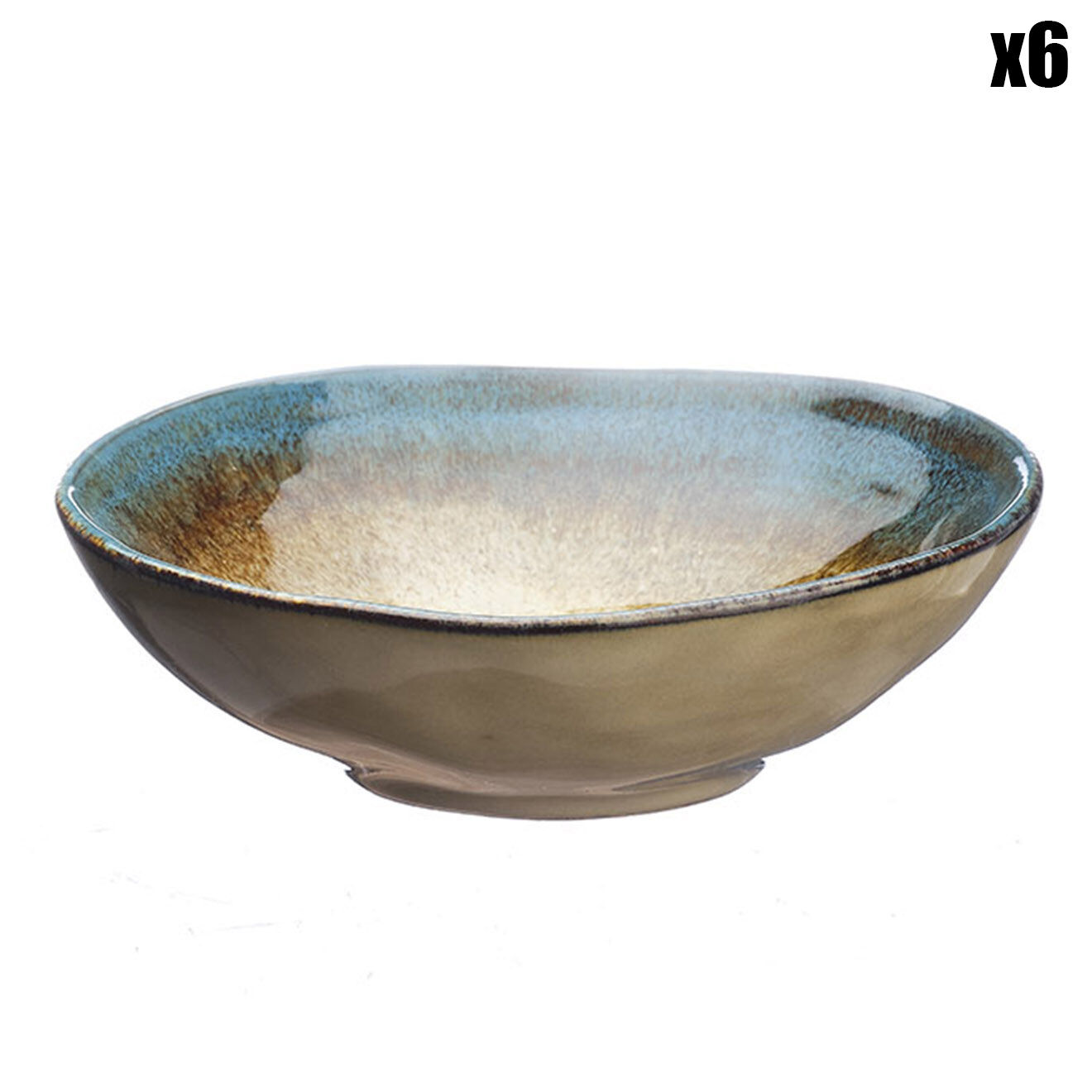 Bjorn 6 Coupelles en Grès Island kaki/bleu - 15 cl