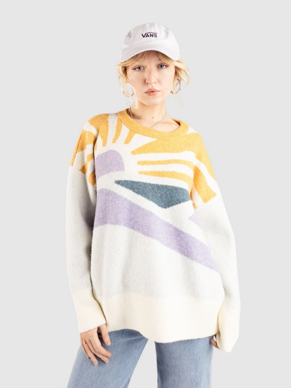 Passenger Sunsets Knitted Jumper Pullover marshmallow