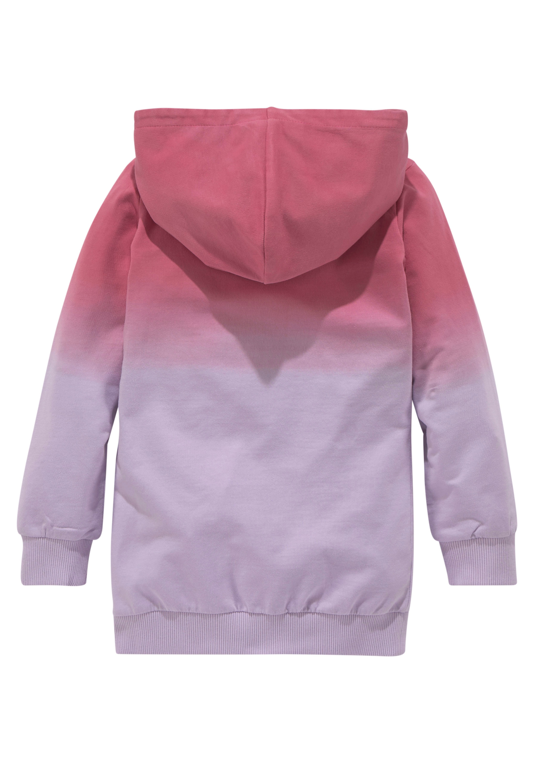 KIDSWORLD Kapuzensweatshirt », Longsweatshirt mit LOVE print«, Langarm,  po-bedeckend,  mit Glitzerdruck,  aus Baumwolle