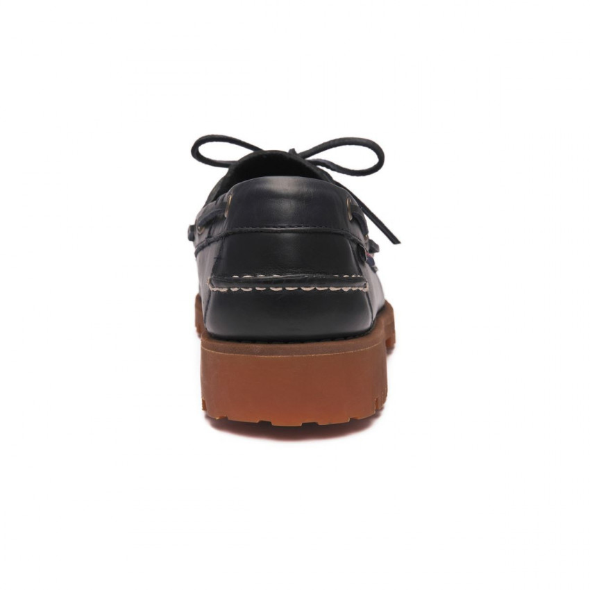 RANGER WAXY Blue Navy-Mocassin semelle crantée pour homme en cuir ciré