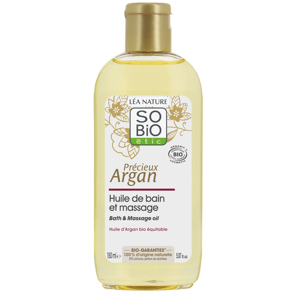 Huile de bain & massage bio - Huile d'argan - 150 ml