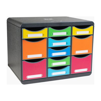 Exacompta Iderama - Module de classement 11 tiroirs - arlequin/noir