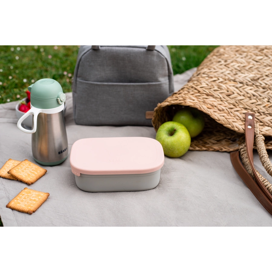 BEABA® Lunchbox aus Edelstahl - velvet graudusty rosa