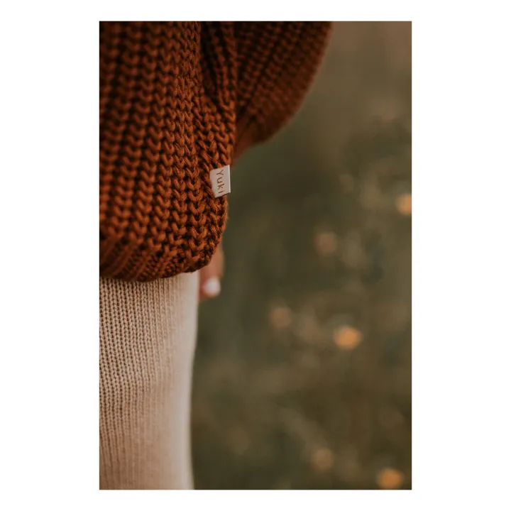 Yuki Cardigan Chunky Coton Bio | Marron