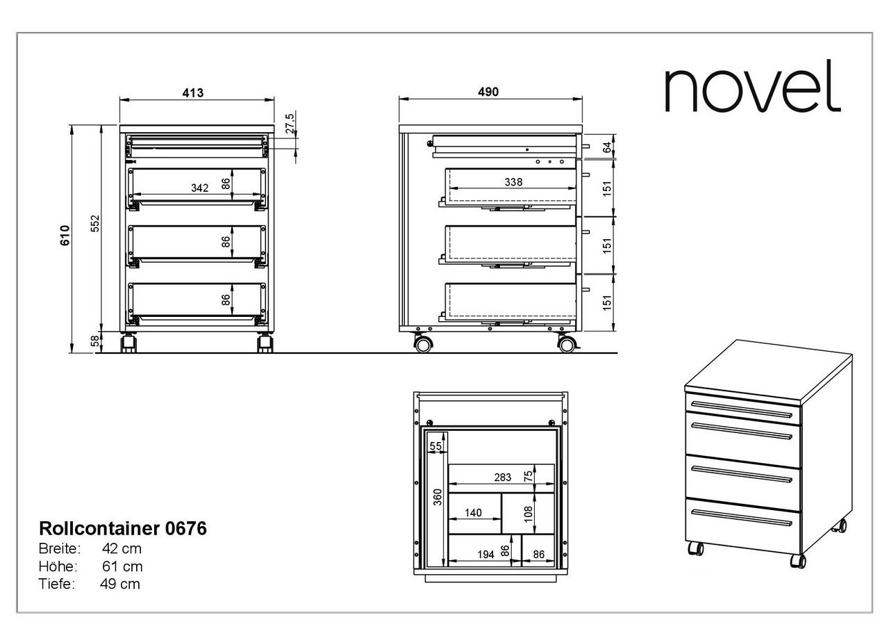 Novel Rollcontainer RENTON