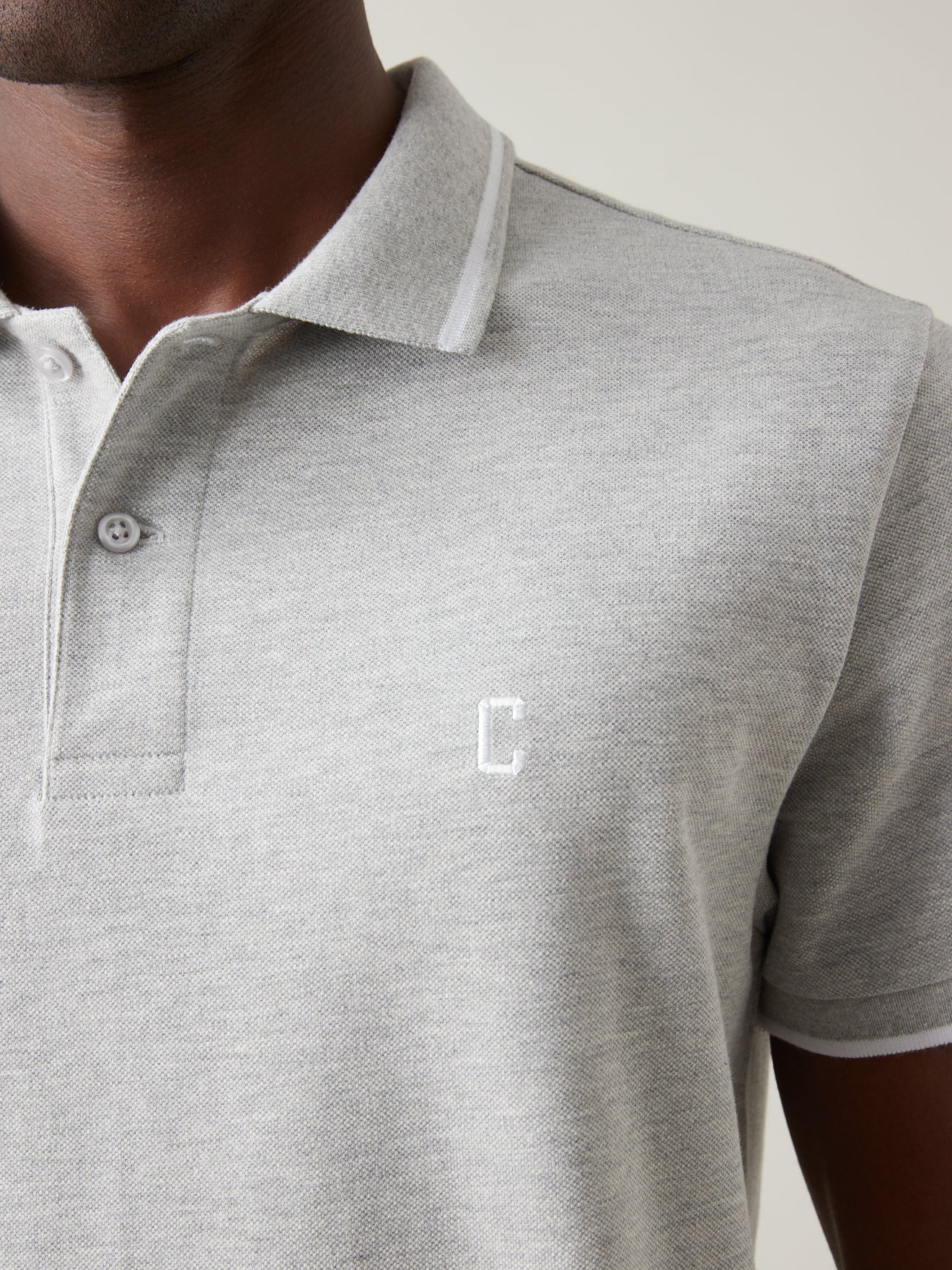 Polo maille piquée bicolore homme - coton bio